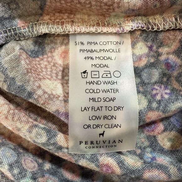 Peruvian Connection Kaffe Fassett Multi Color Babydoll Dress With Pockets M - Picture 8 of 8